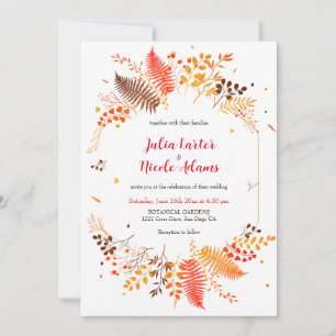 Wilde Wald-Farn-Moos-Pilz-Botanische Hochzeit Einladung