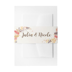Wilde Waldblumen Farn Pilze Laub Hochzeit Einladungsbanderole