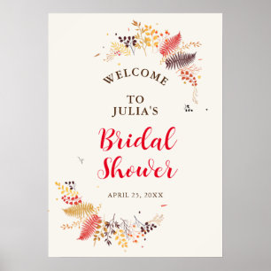 Wilde Waldblumen Farn Pilze Laub Hochzeit Poster