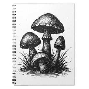 Wilde Waldpilze – Tuschekunst Notizblock