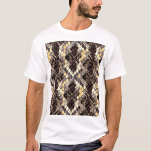Wilde Wasserfarbe-Schlangenhaut nahtloses Muster T-Shirt