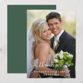 Wilde Wasserfarben Blätter Jäger Grüne Hochzeit Dankeskarte