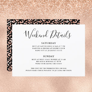 Wilde Weekend Rose Gold Leopard Details Einladung