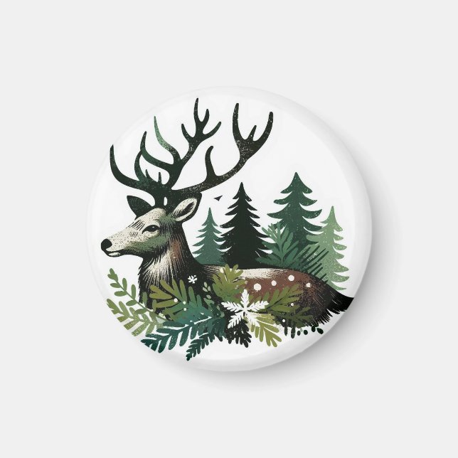 Wilde Weihnachtszeit-Blume Magnet (Vorne)