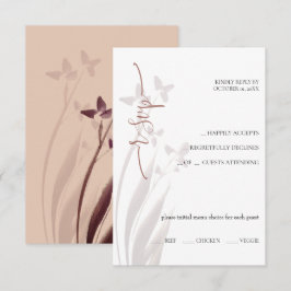 Wilde & weinbefleckte Aquarell-Blumen-RSVP-Karte RSVP Karte