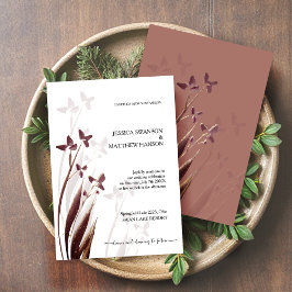 Wilde & weinbefleckte Wasserfarben-Blumen Einladung