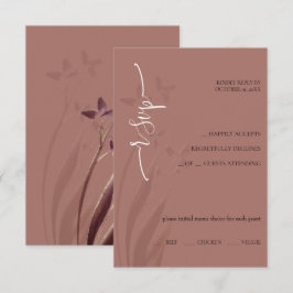 Wilde & weinbefleckte Wasserfarben-Blumen-RSVP-Kar RSVP Karte