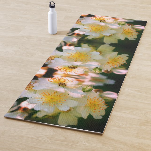 Wilde, weiße, Naher Rose Yogamatte (Beispiel)