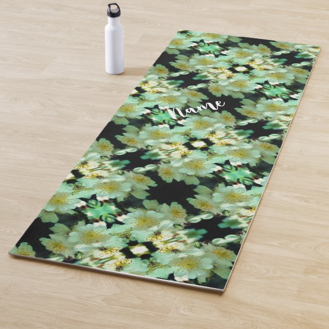 Wilde weiße Rambling-Rose Personalisiert Yogamatte (Beispiel)