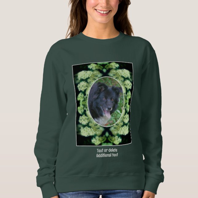 Wilde Weiße Rosen kreieren Ihr eigenes Foto Sweatshirt (Vorderseite)