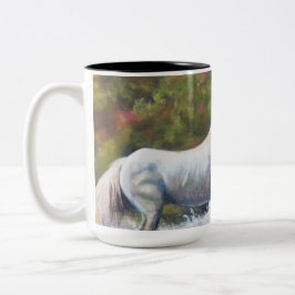 Wilde weiße Stallions-Kaffee-Tasse Zweifarbige Tasse