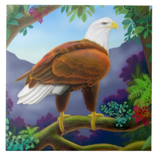 Wilde Weißkopfseeadler-Fliese Fliese