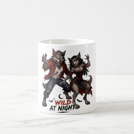 Wilde Werwolf Paar bei Nacht Kaffeetasse