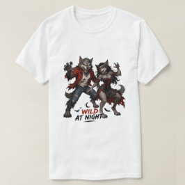 Wilde Werwolf Paar bei Nacht T-Shirt