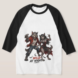 Wilde Werwolf Paar bei Nacht T-Shirt