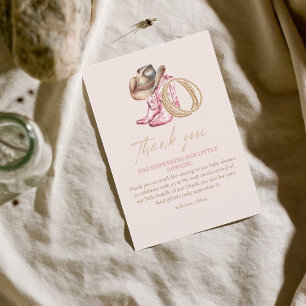Wilde Westen Kleine Cowgirl Baby Mädchen Shower Dankeskarte