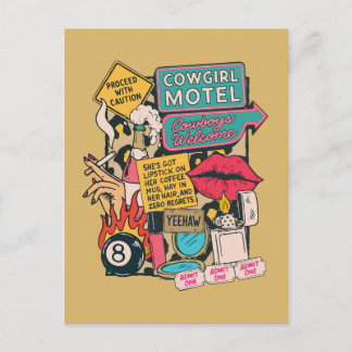 Wilde Western-Cowgirl-Ästhetik Postkarte