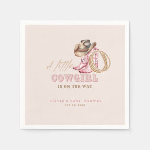 Wilde Western Little Cowgirl Baby Shower Party   Serviette