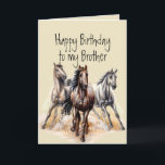 Wilde Western Pferde Geburtstag Bruder Zuchttier Karte<br><div class="desc">Wilder Western Pferde Geburtstag Bruder Tiere Dinge,  die Sie genießen für den,  der Pferde Liebe</div>
