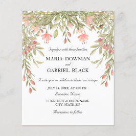 Wilde Wiese. Elegantes Aquarellland Hochzeit in Flyer