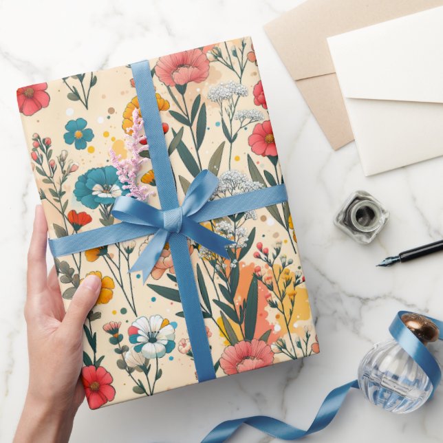 Wilde Wiesen-Splash Geschenkpapier (Schenken)