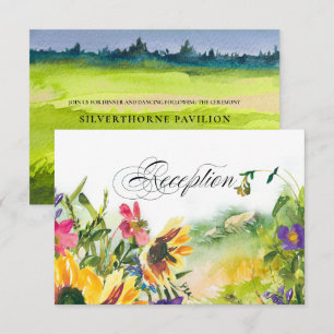 Wilde Wiesenblumen Hochzeitsempfangskarte Einladung