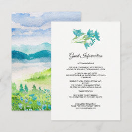 Wilde Wiesenfrühlingsgebirge Hochzeitdetails Begleitkarte