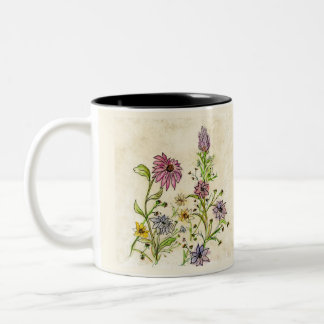 Wilde Wildblumen Zweifarbige Tasse