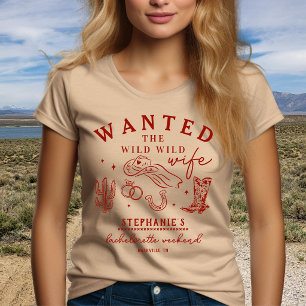 Wilde Wilde Frau Roter Junggesellinnenabschied Maß T-Shirt