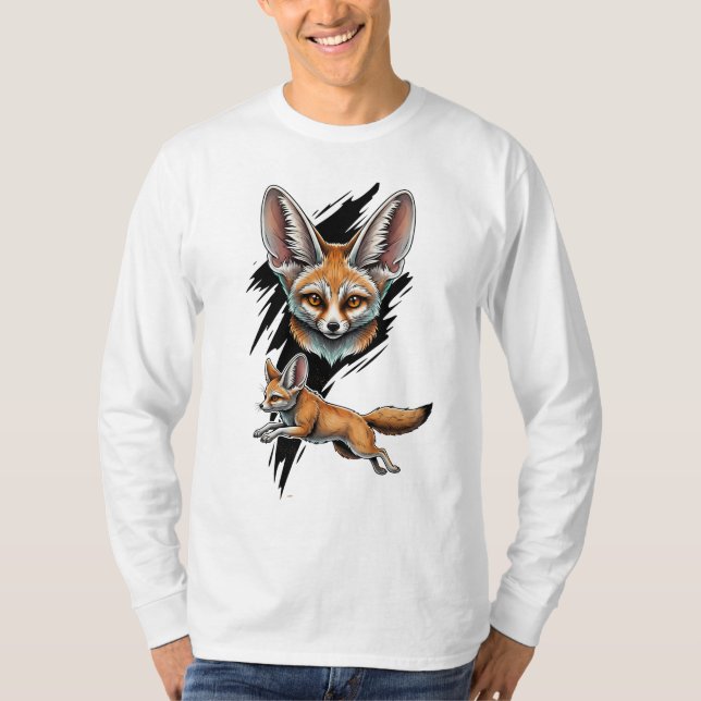 Wilde Wüste Fennec Fox - Dynamische Tierart T-Shirt (Vorderseite)