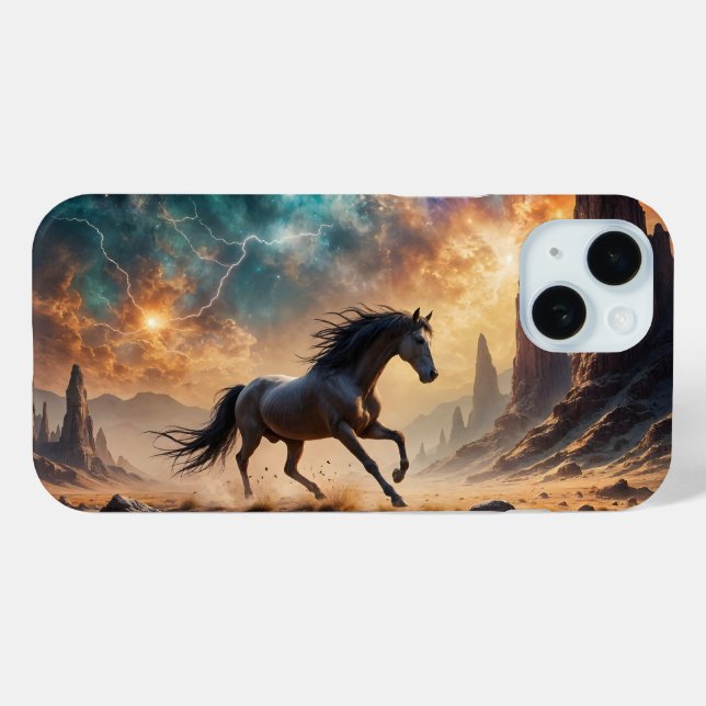 Wilde Wüstennebel-Sterne Blitze Case-Mate iPhone Hülle (Rückseite (Horizontal))