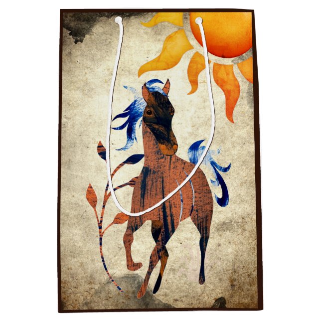 Wilde Wüstenpony mit Sun Horse Mittlere Geschenktüte (Vorderseite)