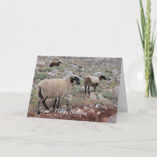 Wilde Ziegen Geburtstag Gruß Karte (Vorderseite)