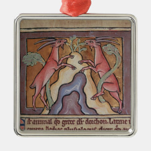 Wilde Ziegen Roy von einem Bestiary Silbernes Ornament