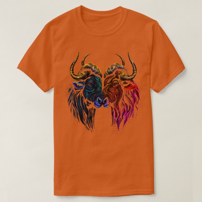 Wildebeest Valentinstag T-Shirt (Design vorne)