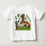 Wilder 1. Geburtstag Dschungel Baby T-shirt<br><div class="desc">Niedlich Safari 1. Geburtstag t Shirt mit Dschungeltieren und Nummer 1 im Tigermuster. Personalisieren Sie sich mit dem Namen eines Kindes.</div>