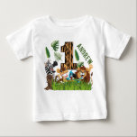 Wilder 1. Geburtstag Dschungel Baby T-shirt<br><div class="desc">Niedlich Safari 1. Geburtstag t Shirt mit Dschungeltieren und Nummer 1 im Tigermuster. Personalisieren Sie sich mit dem Namen eines Kindes.</div>
