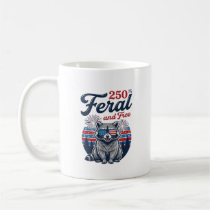 Wilder 250 und freier Waschbär patriotisches Vekto Kaffeetasse