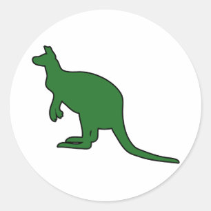 Wilder australischer Känguru BeutelRoo Silhouette Runder Aufkleber