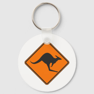 Wilder australischer Känguru BeutelRoo Silhouette Schlüsselanhänger