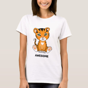 Wilder Baby-Tiger-Tier-Cartoon T-Shirt