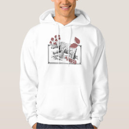 Wilder Bär & Botanische Linolschnitt-Kunst Hoodie
