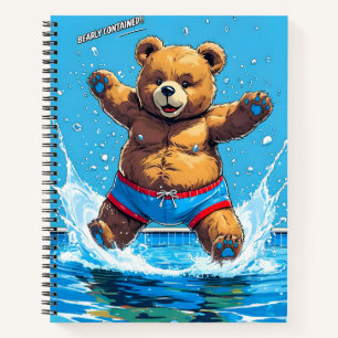 Wilder Bären-Sommer-Vintage-Pool Notizbuch