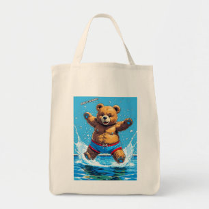 Wilder Bären-Sommer-Vintage-Pool Tragetasche