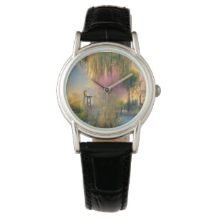 Wilder Baum der Zukunft bei Sonnenuntergang Armbanduhr