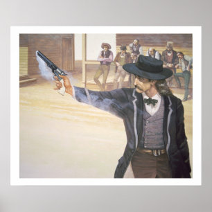 "Wilder Bill" Hickok (1837-76) demonstriert sein Poster