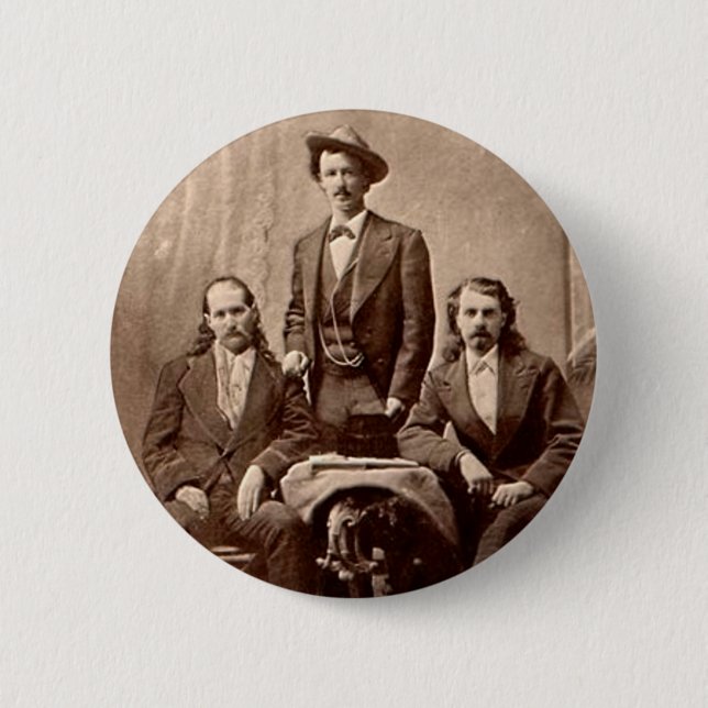 Wilder Bill Hickok - Texas-Jack - Büffel Bill Button (Vorderseite)