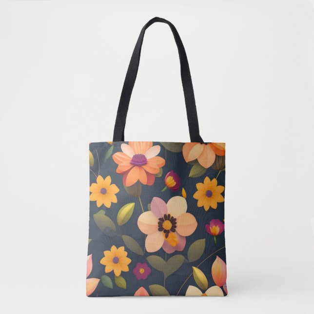 Wilder Blumenmuster Tasche (Vorderseite)