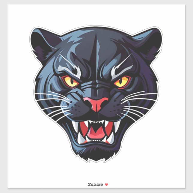 Wilder Brüllender Panther-Maskottchen Aufkleber (Blatt)