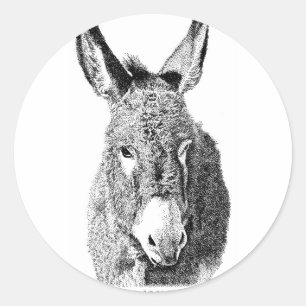 Wilder Burro Runder Aufkleber
